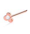 Flower With Stone Silver Straight Nose Stud NSKA-201